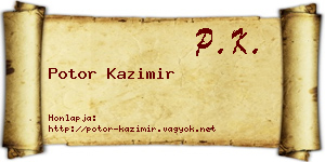 Potor Kazimir névjegykártya